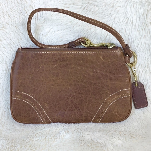 Coach Vintage Brown Leather Wristlet Rare - Picture 6 of 11